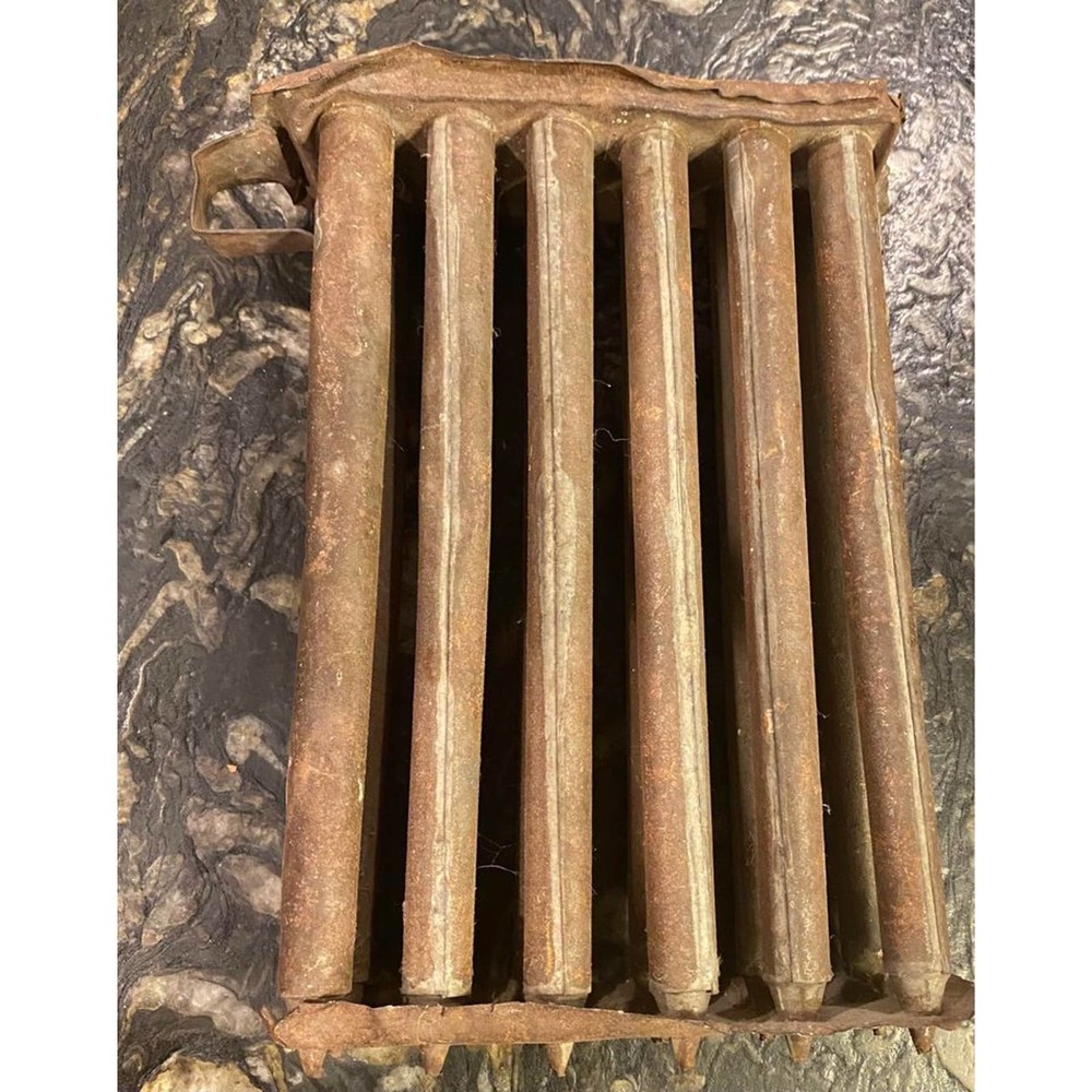 Vintage antique tin candle mold handle candlestick